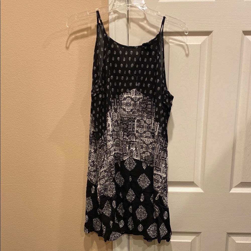 Chic Xhilaration black & white patterned spaghetti strap dress